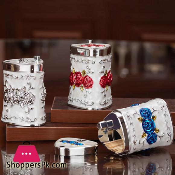 European Retro Press type Toothpick Holder Fashion Toothpick Box Luxury Restaurant Hotel Household Toothpick Dispenser Box