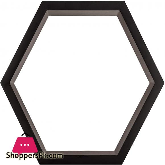 Hexagon Cube Floating Wall Shelf Set of 3 Black