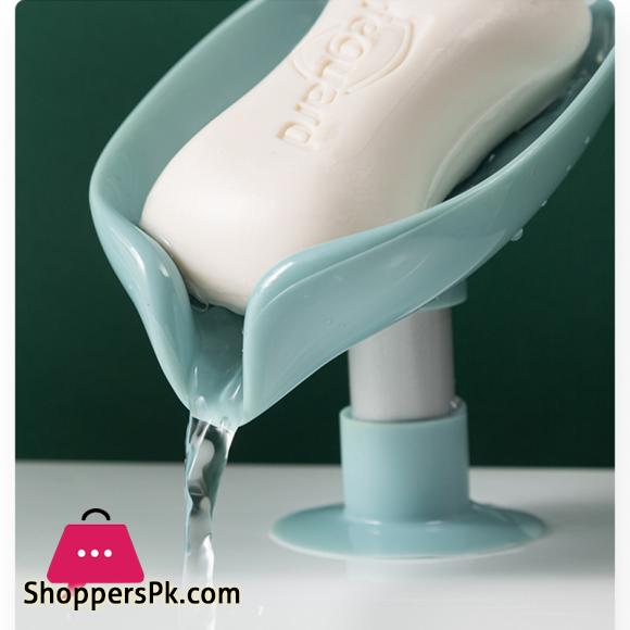 Leaf shaped Soap Dish Soap Holder Drain Rack Standing Suction Cup