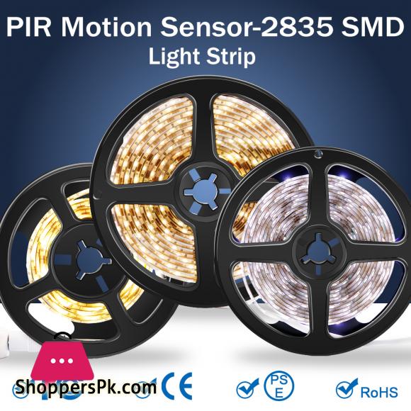 PIR LED Strip Motion Sensor LED Cabinet Light Tape LED Flexible Strip Light Waterproof Bedroom Night Lamp Sensor led Warm Light 3-Meter