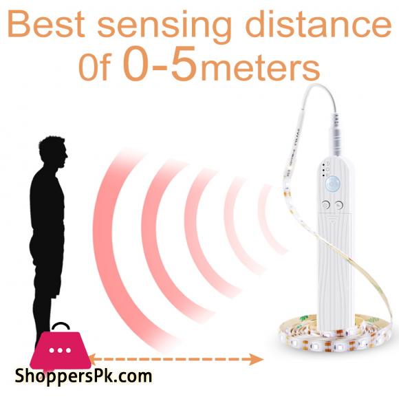 PIR LED Strip Motion Sensor LED Cabinet Light Tape LED Flexible Strip Light Waterproof Bedroom Night Lamp Sensor led Warm Light 3-Meter