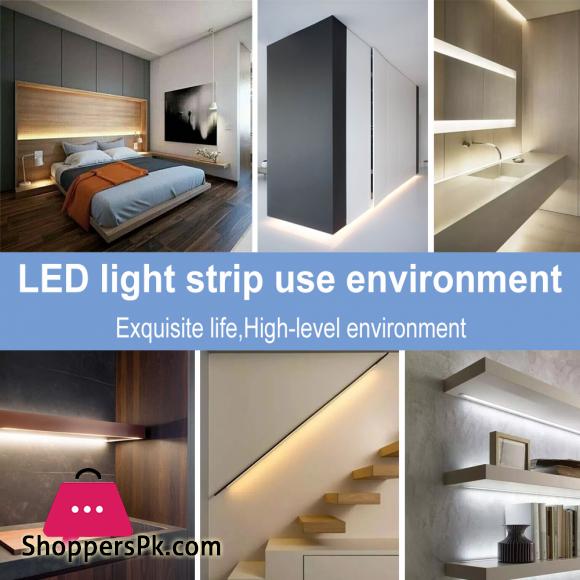 PIR LED Strip Motion Sensor LED Cabinet Light Tape LED Flexible Strip Light Waterproof Bedroom Night Lamp Sensor led Warm Light 3-Meter