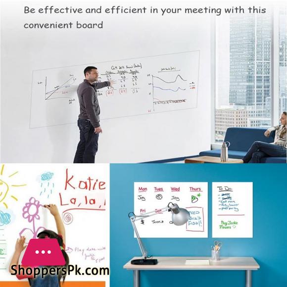 Self-Adhesive Whiteboard Wall Decal Sticker Extra Large Strong & Durable Dry Erase Wall Paper Message Board Peel Stick White Board for Kids Drawing Office School Home Decor White