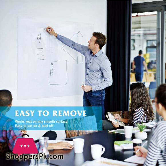 Self-Adhesive Whiteboard Wall Decal Sticker Extra Large Strong & Durable Dry Erase Wall Paper Message Board Peel Stick White Board for Kids Drawing Office School Home Decor White