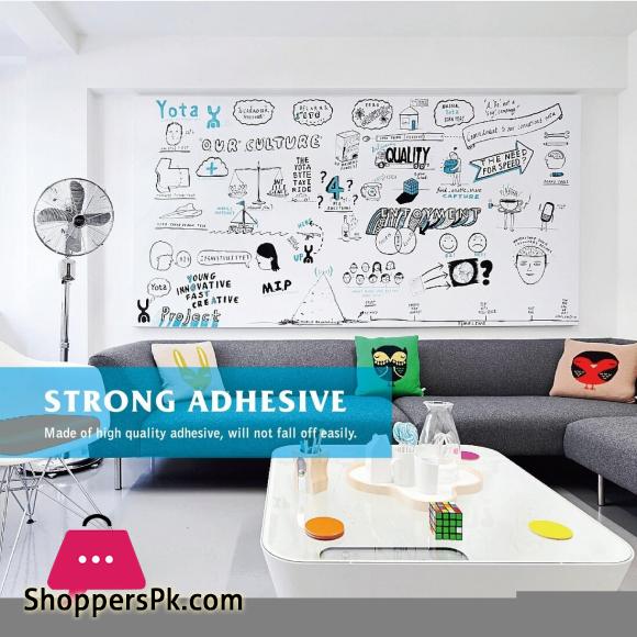 Self-Adhesive Whiteboard Wall Decal Sticker Extra Large Strong & Durable Dry Erase Wall Paper Message Board Peel Stick White Board for Kids Drawing Office School Home Decor White