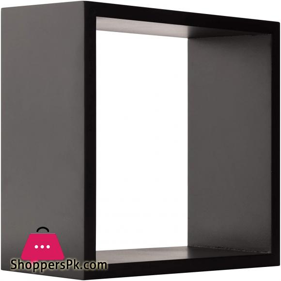 Square Cube Floating Wall Shelf Set of 3 Black