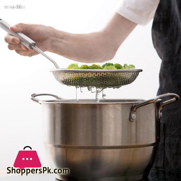 Stainless Steel Frying Colander Household Fence Mesh Kitchen Large Spoon Scoop Filter Net Mesh Spoon