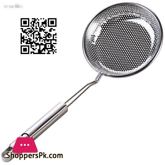Stainless Steel Frying Colander Household Fence Mesh Kitchen Large Spoon Scoop Filter Net Mesh Spoon