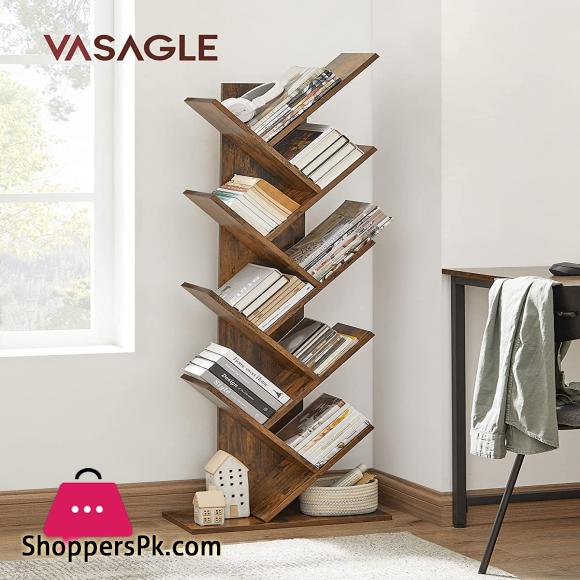 Tree Book Shelf 8-Tier Floor Standing Bookcase with Wooden Shelves for Living Room Home Office only karachi