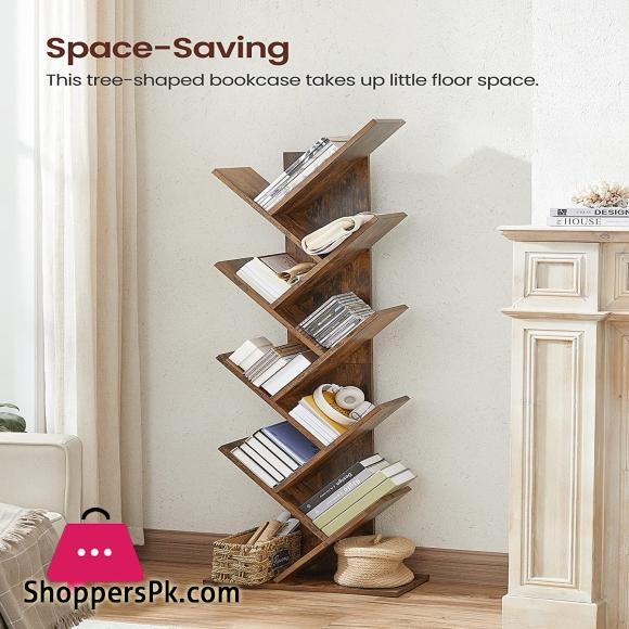Tree Book Shelf 8-Tier Floor Standing Bookcase with Wooden Shelves for Living Room Home Office only karachi