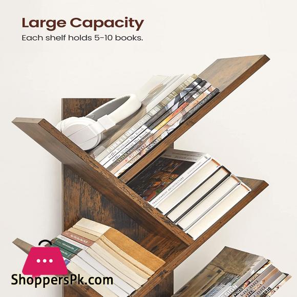 Tree Book Shelf 8-Tier Floor Standing Bookcase with Wooden Shelves for Living Room Home Office only karachi