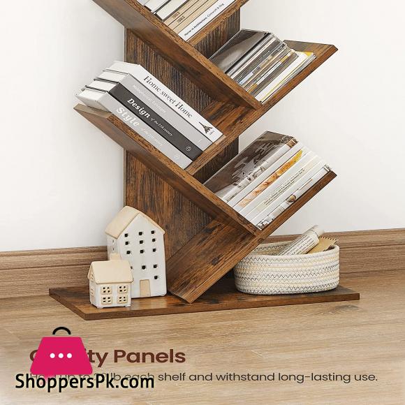 Tree Book Shelf 8-Tier Floor Standing Bookcase with Wooden Shelves for Living Room Home Office only karachi