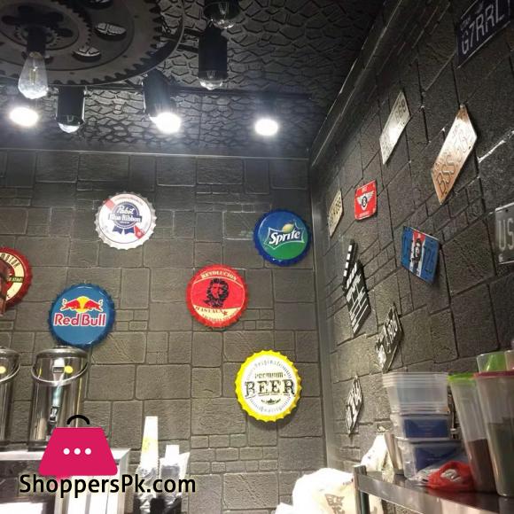 Wall Sheet Brick Tiles Style Wall Paper 3D Foam Wall Sheet For Living Room Bed Room Kitchen Wall Paper Foam Wall Sheet 3d Black Size70x77cm
