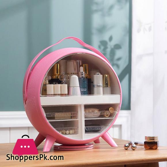 Waterproof Dustproof Cosmetic Storage Box Portable Makeup Organizer Cosmetic Storage Box Jewelry Containers with LED Mirror