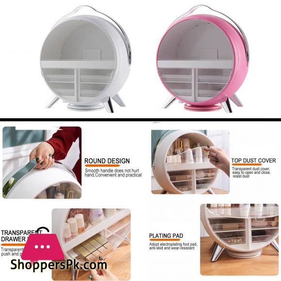 Waterproof Dustproof Cosmetic Storage Box Portable Makeup Organizer Cosmetic Storage Box Jewelry Containers with LED Mirror