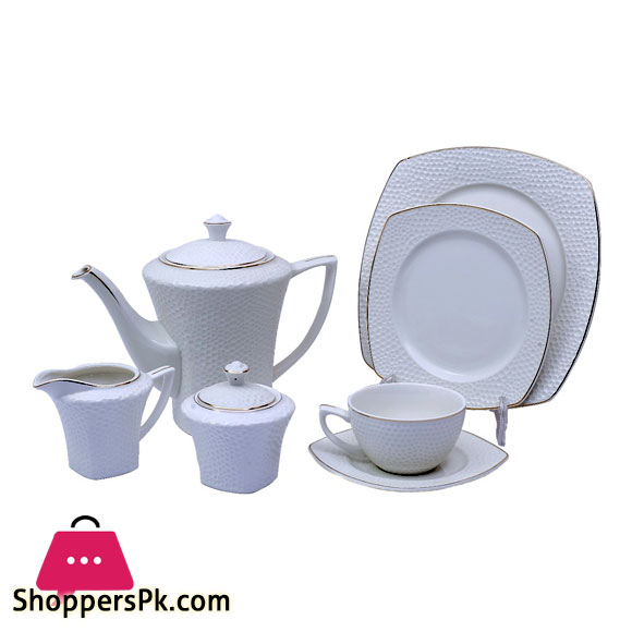 24Pcs Solecasa Tea Set Embossed & Gold line