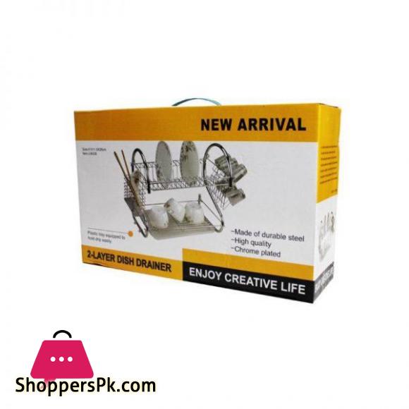 2 Tier Cup And Dish Drying Rack And Cutlery Holder