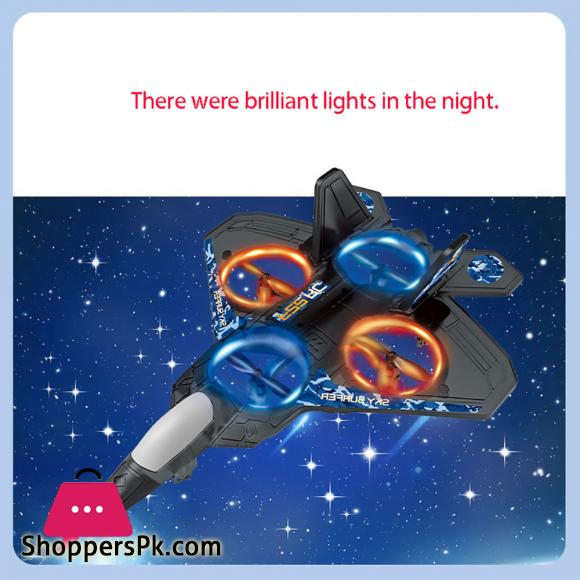 2.4G Romote Control Lights F-22 Fighter Sky Overlord Cyclone Stunt RC Toy EPP Jet Aircraft Drone Electric Fly Boy Gift