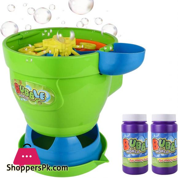 Automatic Bubble Blower Machine with 2 Bottles of Liquid