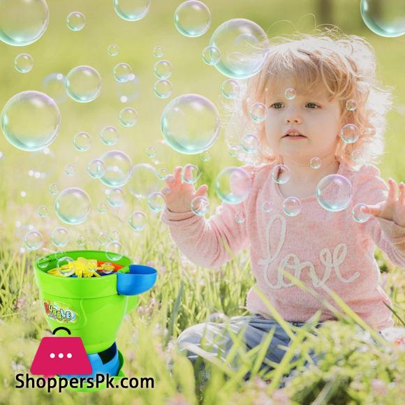 Automatic Bubble Blower Machine with 2 Bottles of Liquid