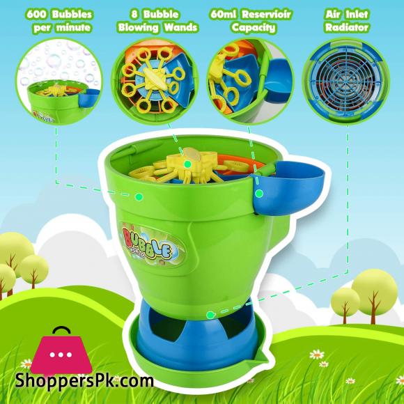 Automatic Bubble Blower Machine with 2 Bottles of Liquid