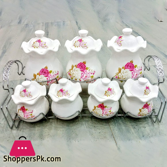 Jam Sazan Glass 7 Canister Set With Stand