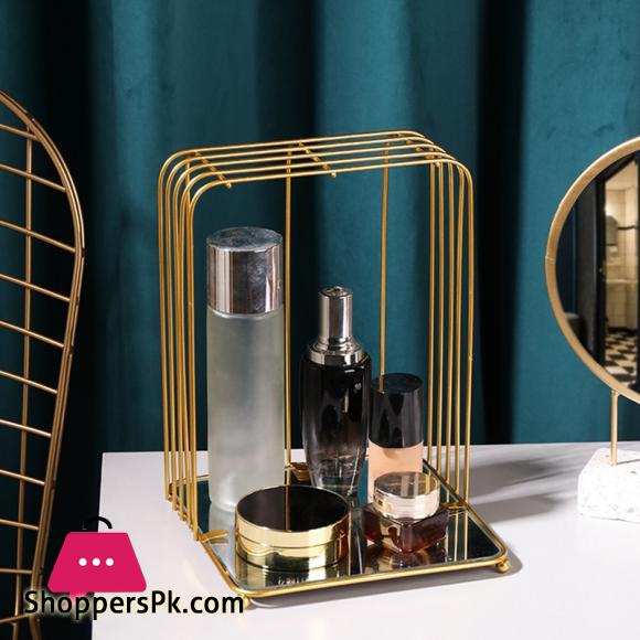Europe Iron Metal Shelf Makeup Organizer Cosmetic Storage Rack Lipstick Perfume Jewelry Box Shelf Holder Bedroom Organizer|Storage Holders & Racks
