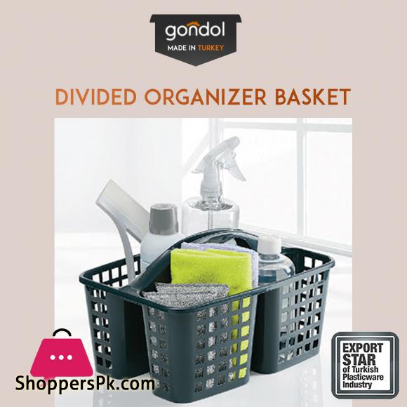 Gondol Divided Organizer Basket with Easy to Hold Handle