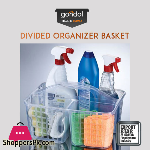 Gondol Divided Organizer Basket with Easy to Hold Handle