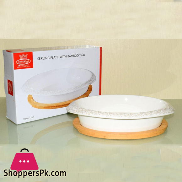 Imperial Serving Dish With Bamboo Based