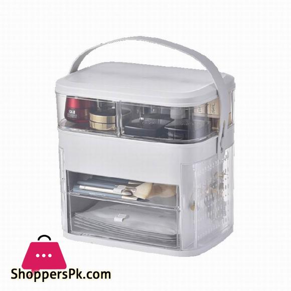 Makeup Organizer With Mirror LED light Large Capacity Jewelry Rack Cosmetic Organizer Skincare Lipstick Cosmetic Storage Box