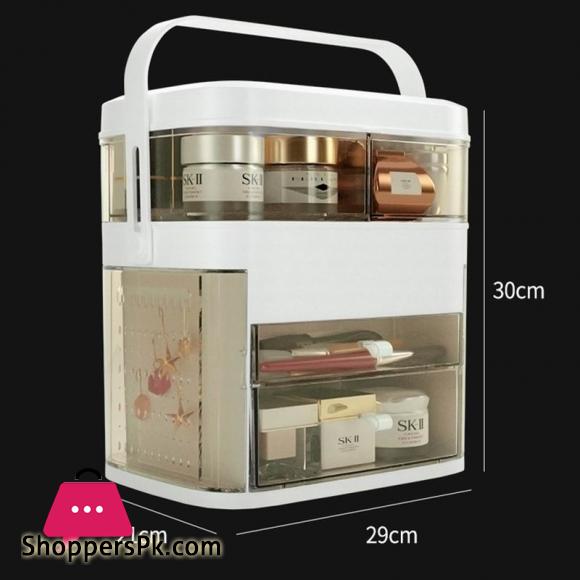 Makeup Organizer With Mirror LED light Large Capacity Jewelry Rack Cosmetic Organizer Skincare Lipstick Cosmetic Storage Box