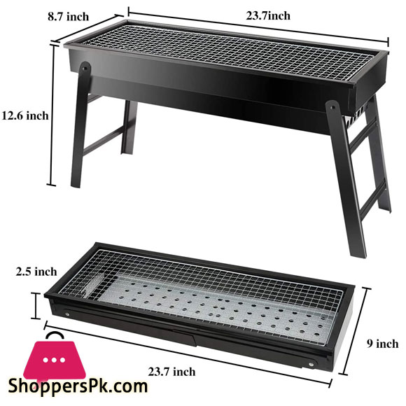 Portable BBQ Grill Charcoal Stainless Steel Foldable Barbecue Tool Kits for Camping Picnic Outdoor Garden Party