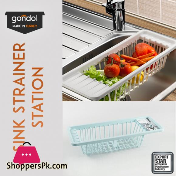 Sink Strainer Station - Food Strainer Mountable on Sink 46x16x10 cm