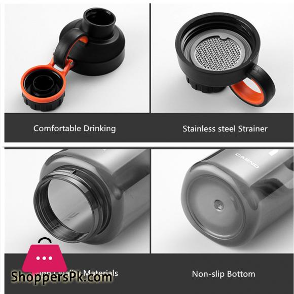 Sports Water Bottle With Stainless Steel Strainer Camping Cycling Hiking Fitness Sport Shaker Drinking Bottles