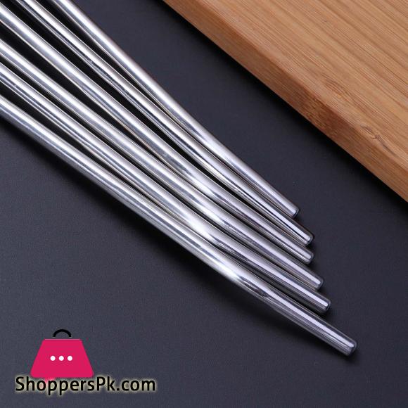 Stainless Steel Oval Shape Metal Drinking Spoon Straw Reusable Straws Cocktail Spoons Set Falooda Spoon