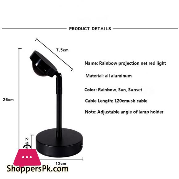 Sunlight Rainbow Sunset Projector Atmosphere USB DC5V Led Night Light Home Coffee Shop Background Wall Decoration Projected Lamp