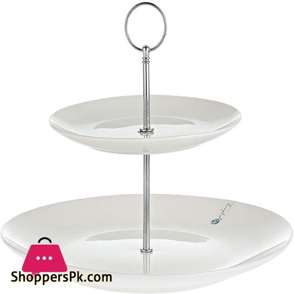 Symphony 2 Tier Round Cake Stand White - SY4453S