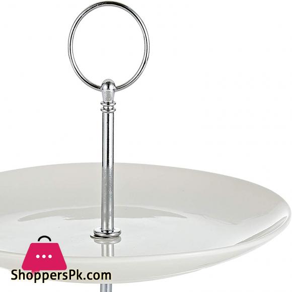 Symphony 2 Tier Round Cake Stand White - SY4453S