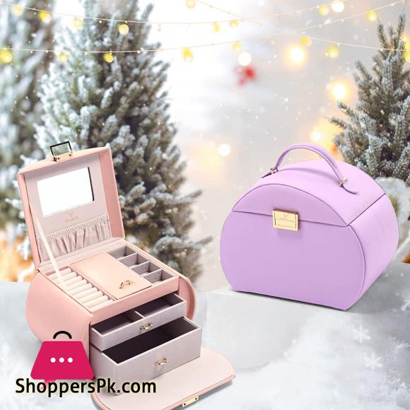 Vee Princess Style Jewelry Box with Mirror And Jewelry Display Storage Case