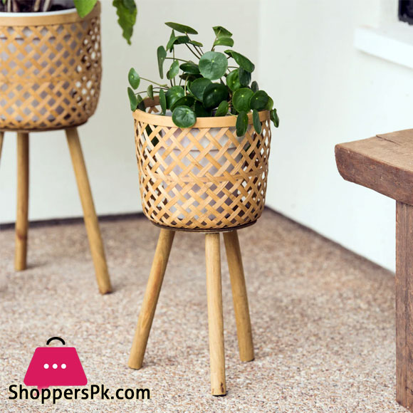Wicker Planter Basket for Indoor and Outdoor - All Weather Woven Flower Pots - Set of 3