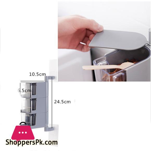Rotating Seasoning Storage Boxes Spice Jar Condiment Box Spices Storage Wall Hanging Kitchen Organizer Kitchen Accessories