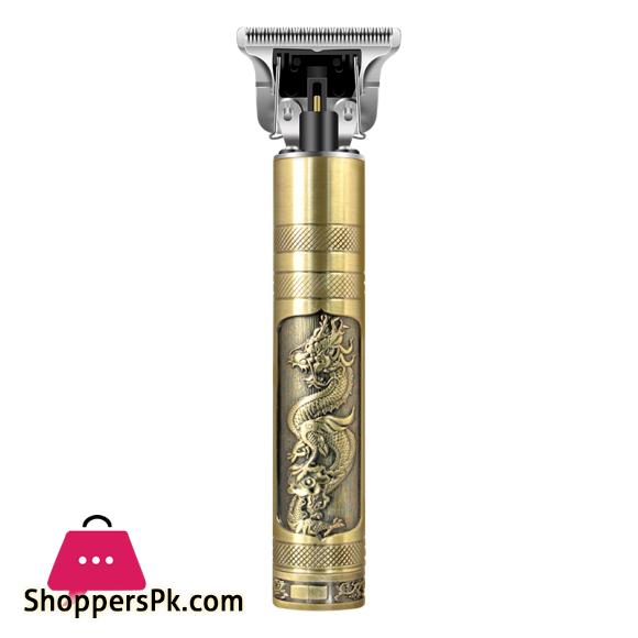 Vintage T9 Trimmer Professional Dragon Style Metal Rechargeable Electric Hair Clipper Cutting Machine