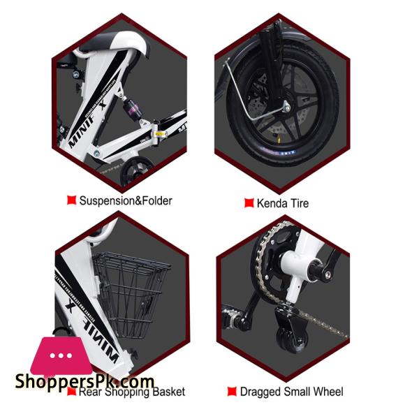 2022 MINI E bike Folding Electric Bike 48V12A Lithium Battery 350W Electric Bicycle Scooter Bike