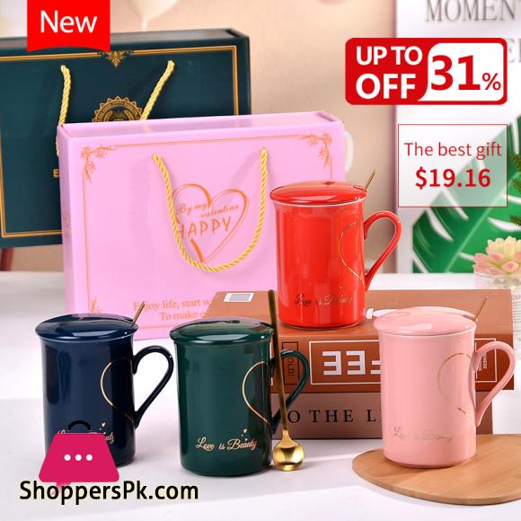 Couple Lovers Mug Colorful Fashion Handle Ceramic Water Cup Coffee Milk Drink With High End Gift Box