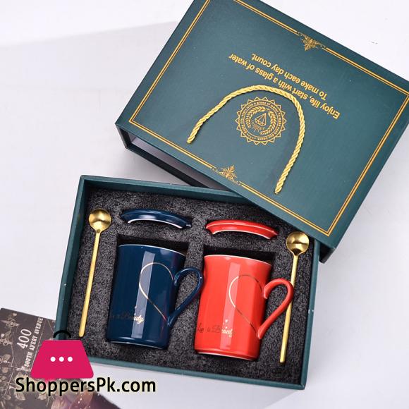 Couple Lovers Mug Colorful Fashion Handle Ceramic Water Cup Coffee Milk Drink With High End Gift Box