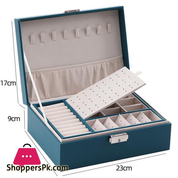 Double Layer Velvet Jewelry Box European Jewelry Storage Box Large Space Jewelry Holder Box Jewelry Storage Earrings Display