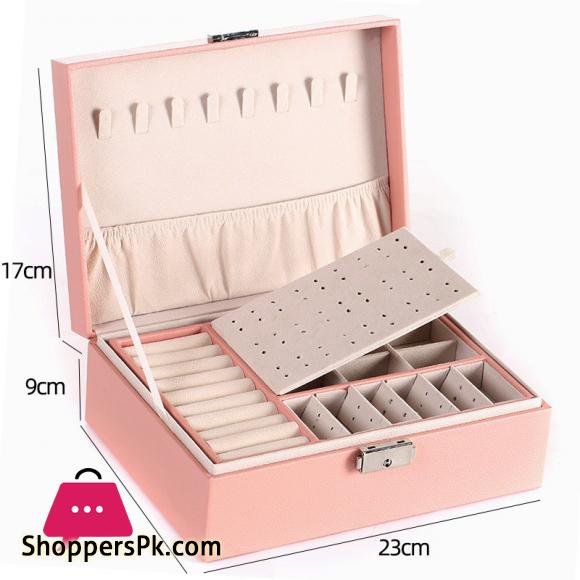 Double Layer Velvet Jewelry Box European Jewelry Storage Box Large Space Jewelry Holder Box Jewelry Storage Earrings Display