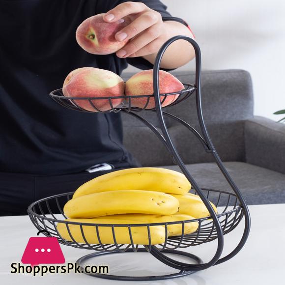 European Three Layer Fruit Plate Rack Modern Creative High End Multi Layer Small Delicate Double Layer Fruit Basket
