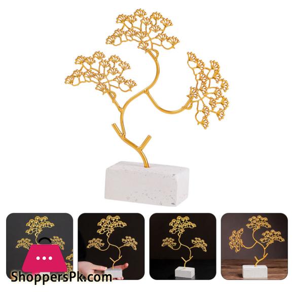 Fashion Pine Adornment Decorative Home Supply Desktop Craft Golden - 1Pc
